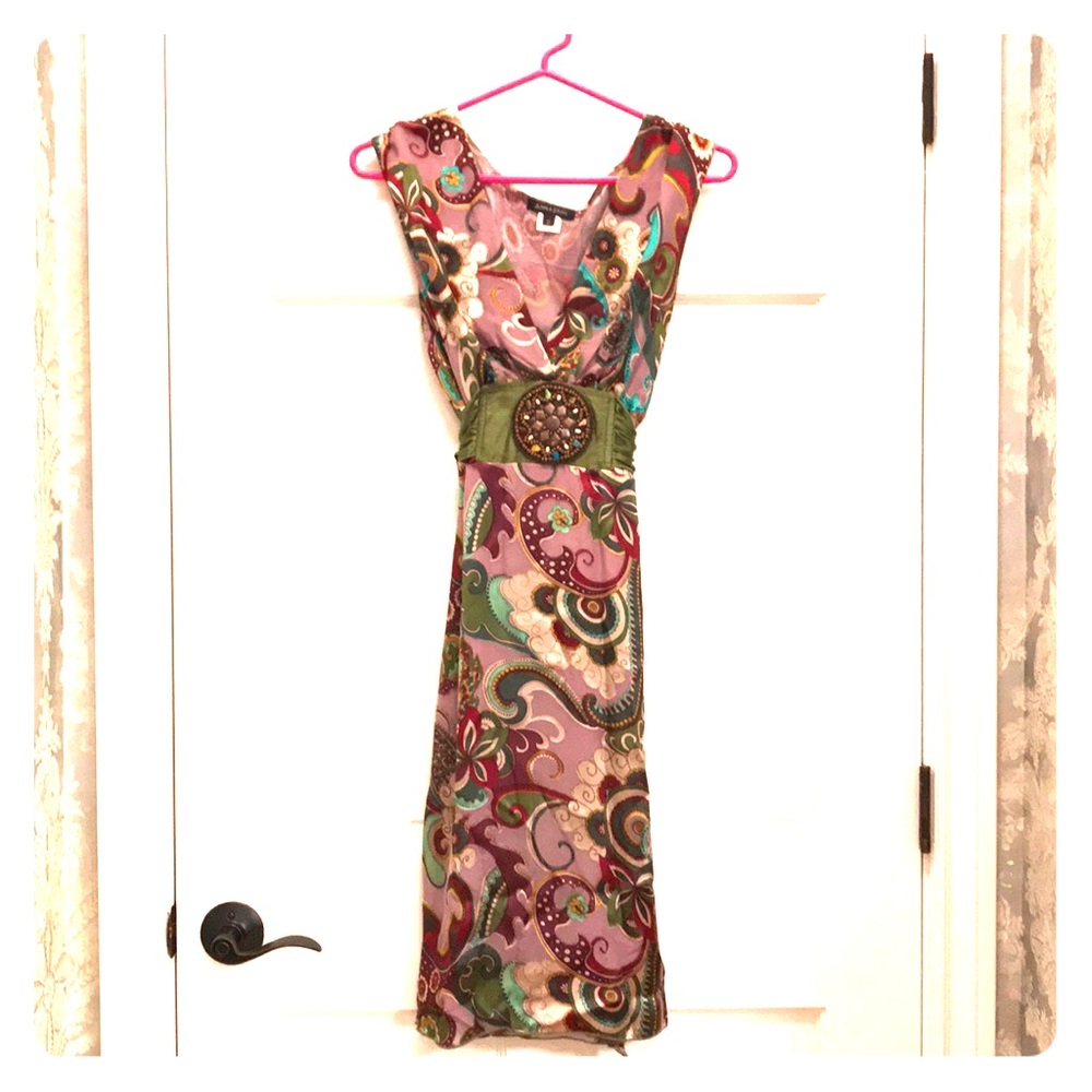 Anna Paul Purple Paisley Silk Dress - Small